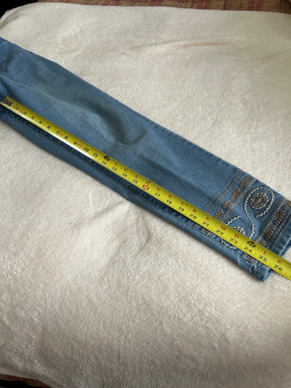 d. jeans Medium Blue Skinny Jeans with Embroidered Ankles - Picture 6 of 6